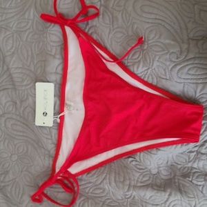 Red Side tie bikini bottom